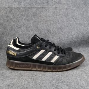 Adidas Shoes Mens 9.5 Handball Top Sneakers Lifestyle Leather Black White Logo